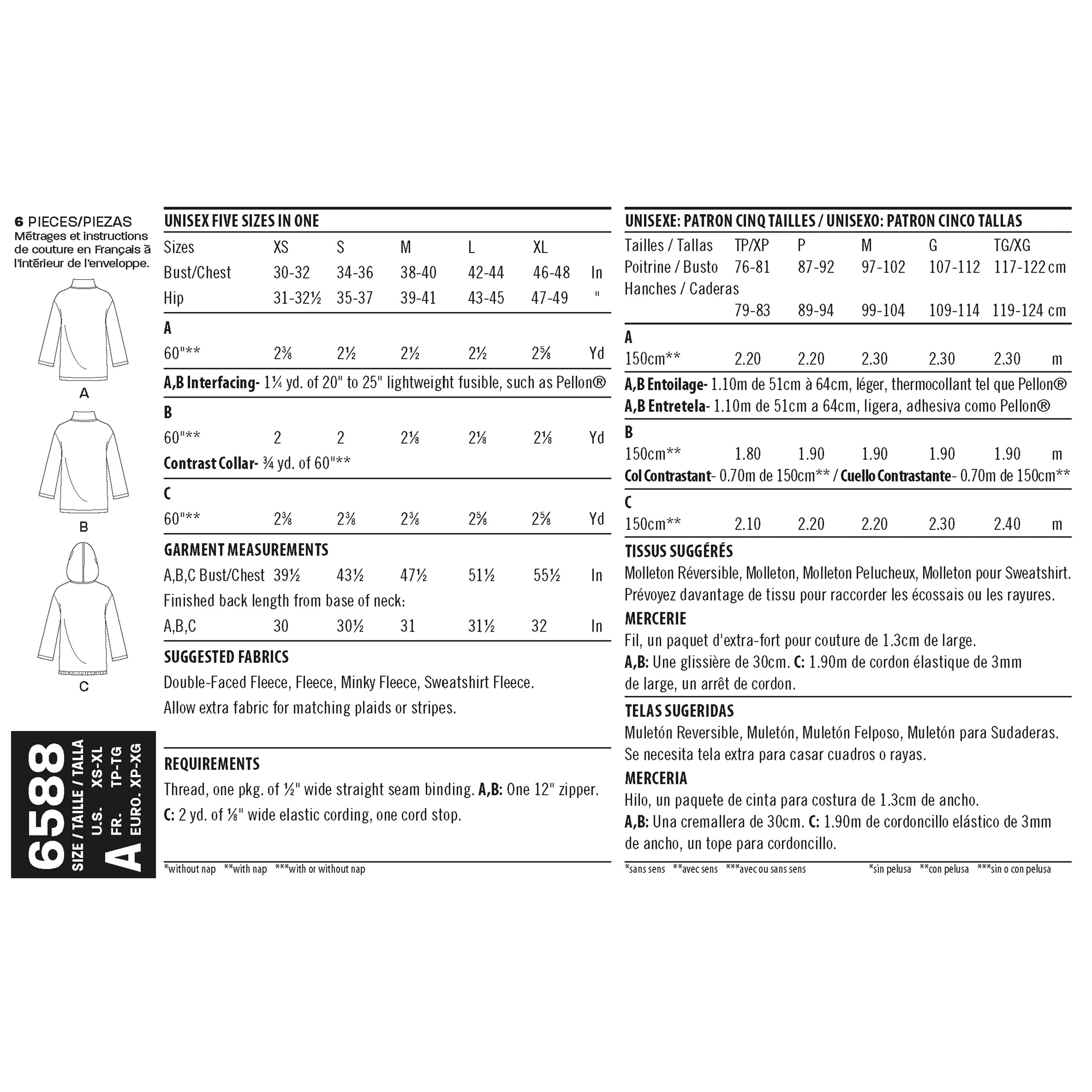 NL6588 Unisex Tops sewing pattern