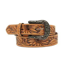 Nocona Belt Company Women's Sunflower Embossed Patterned Belt