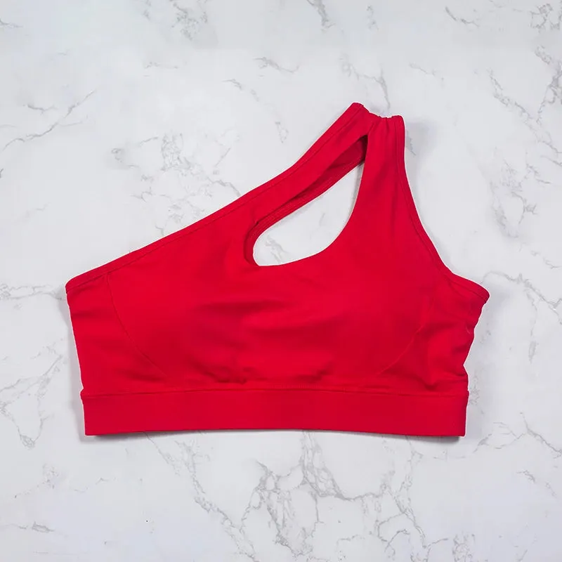 One-Shoulder Sports Bra – Asymmetrical Yoga & Fitness Top