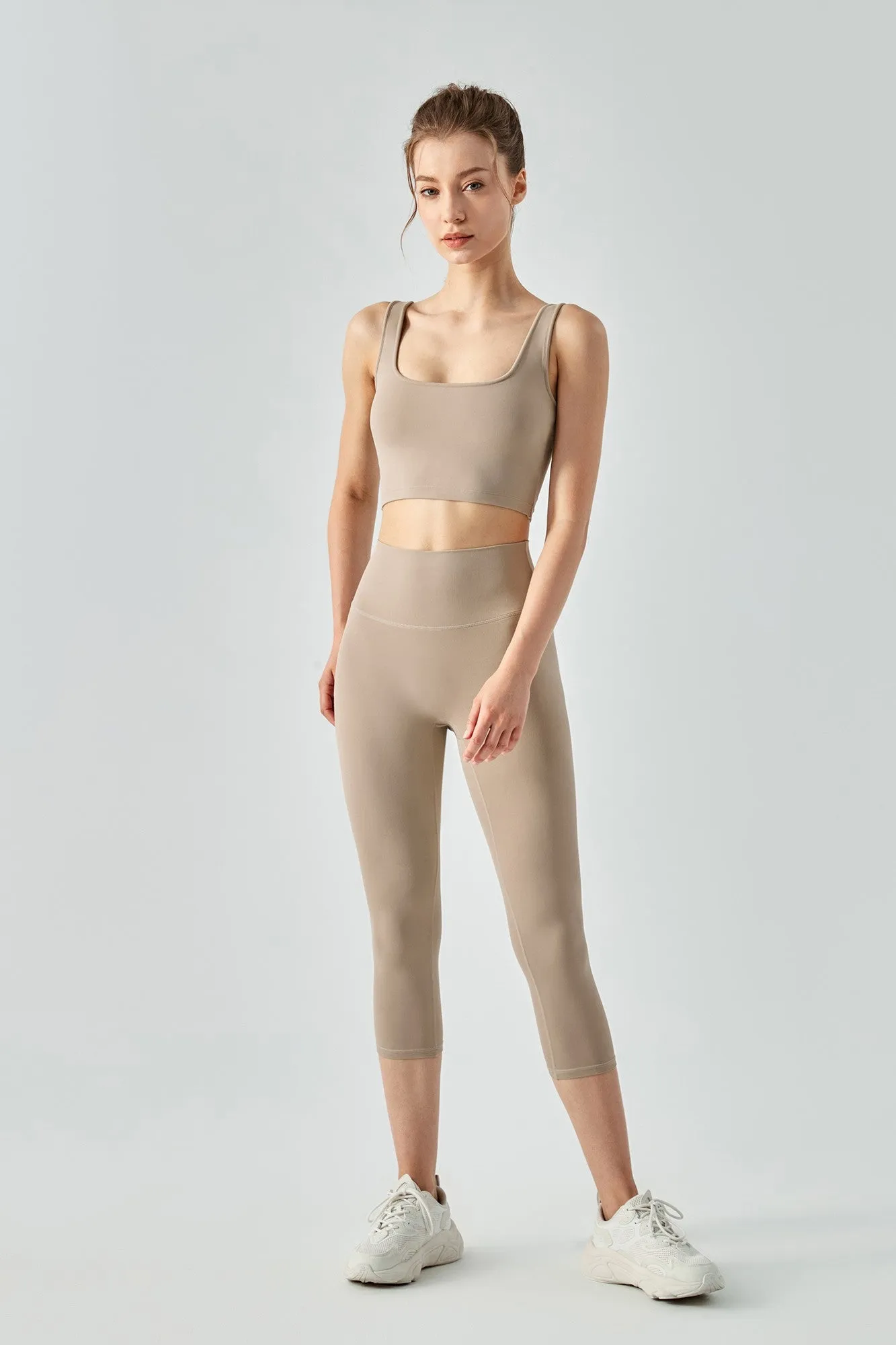 Open Back Sports Bra & Capri Legging Activewear Set