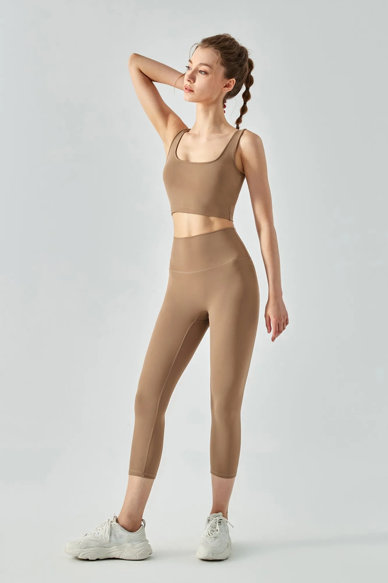 Open Back Sports Bra & Capri Legging Activewear Set