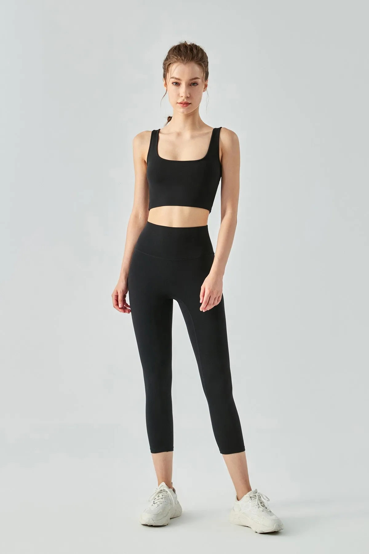 Open Back Sports Bra & Capri Legging Activewear Set