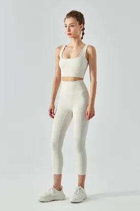 Open Back Sports Bra & Capri Legging Activewear Set