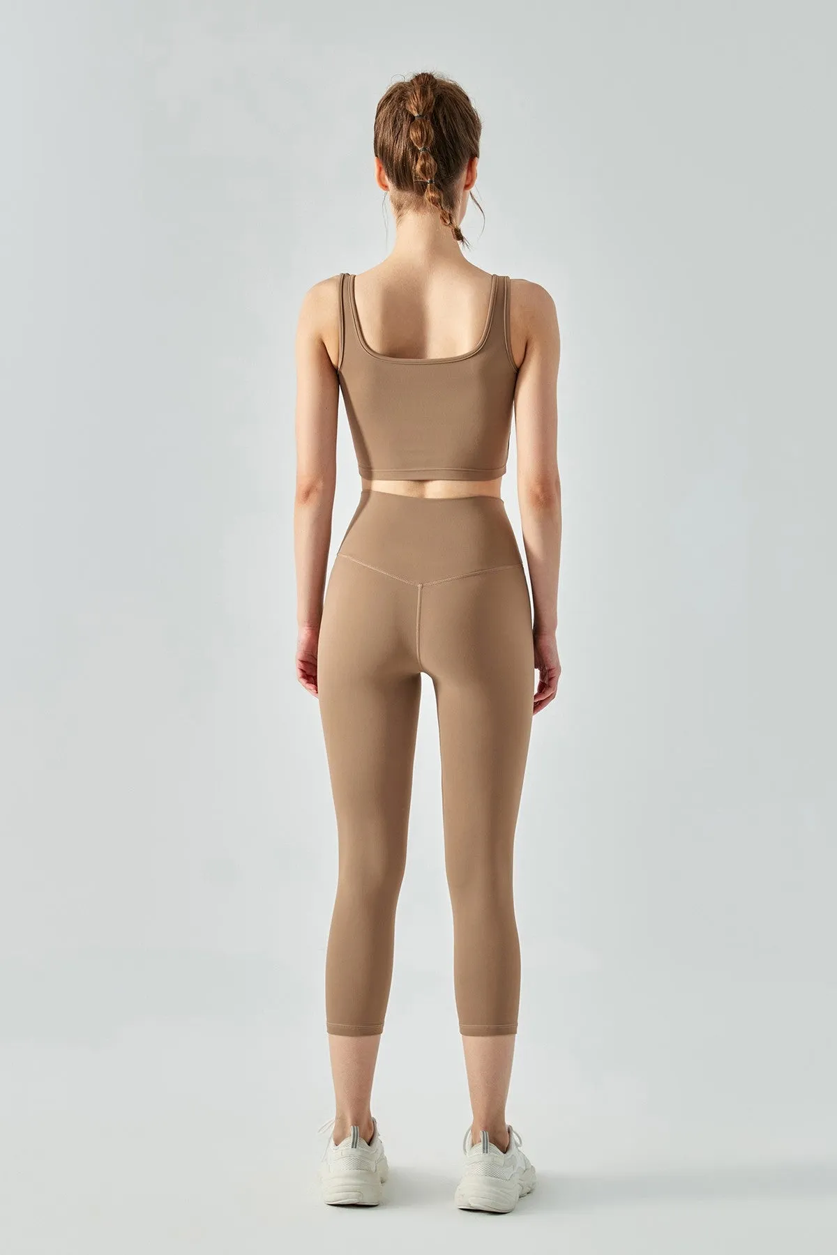Open Back Sports Bra & Capri Legging Activewear Set