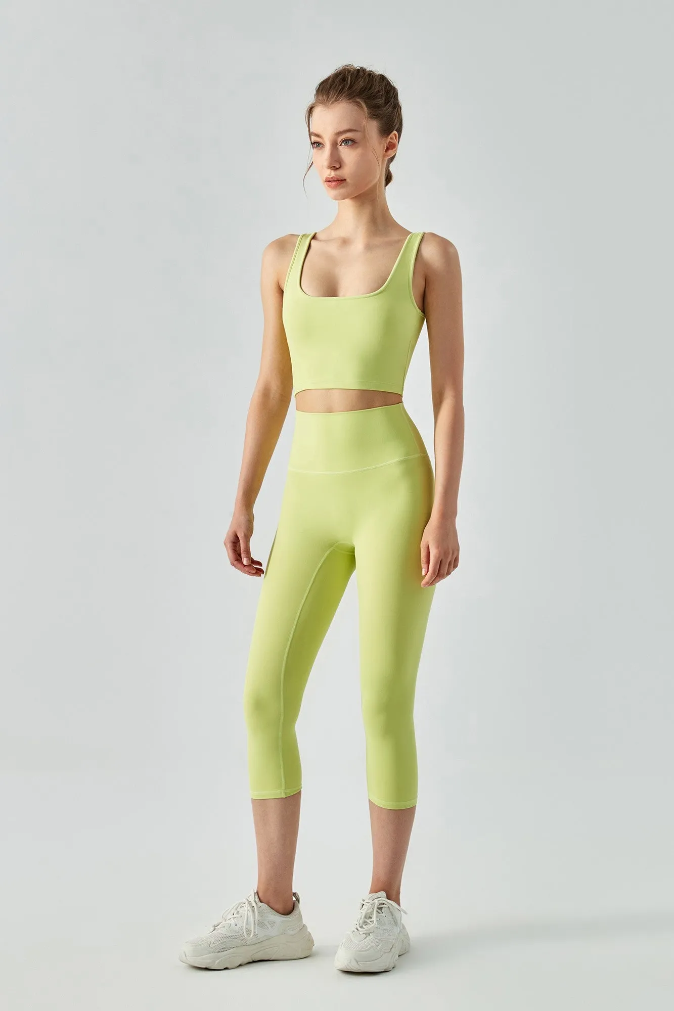 Open Back Sports Bra & Capri Legging Activewear Set