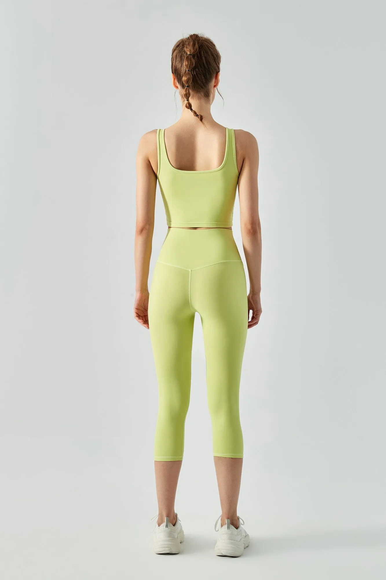 Open Back Sports Bra & Capri Legging Activewear Set