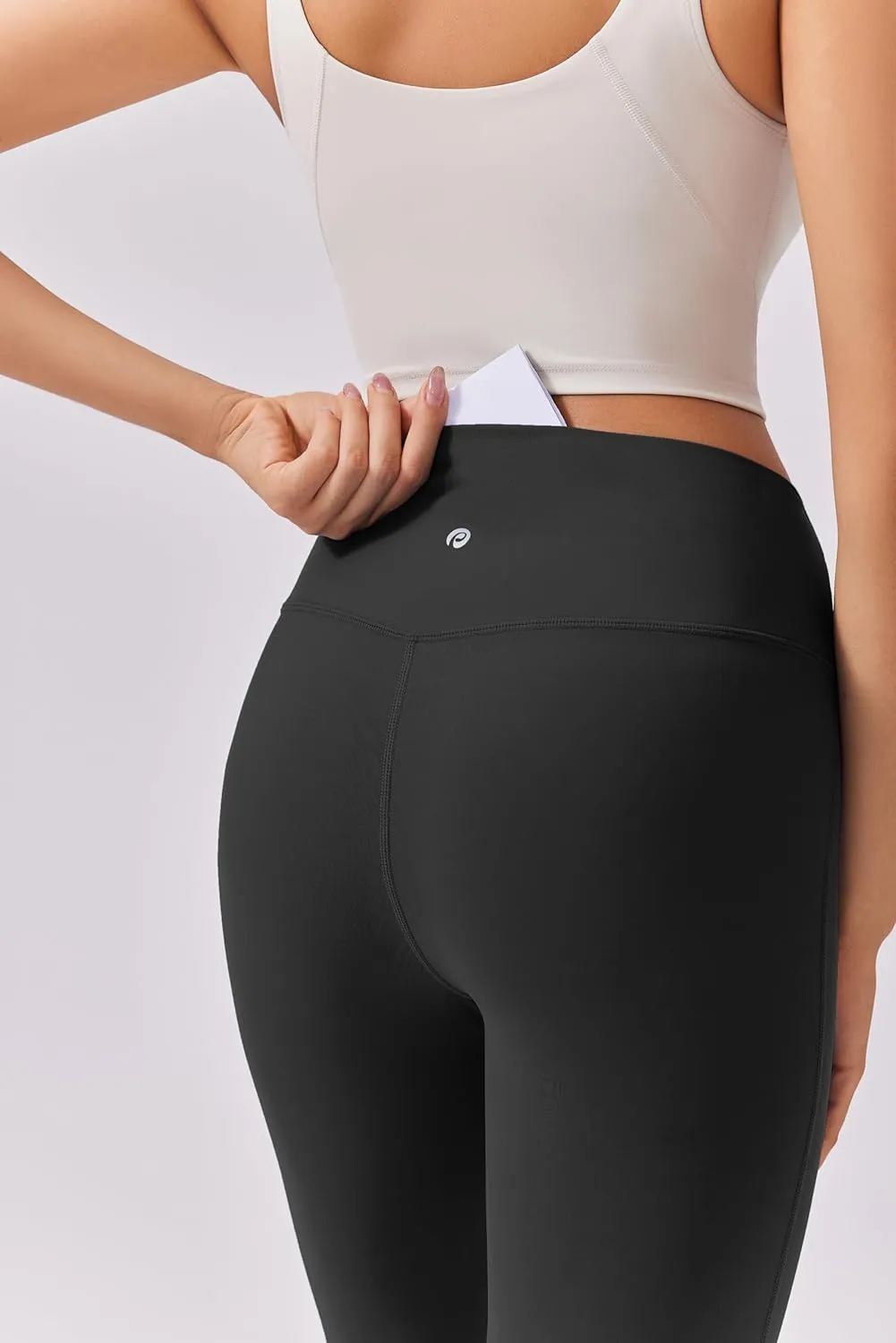 PINSPARK Flare Yoga Pants for Women Elastic High Waisted Bootleg Pants Comfy Sports Flare Leggings with Pocket