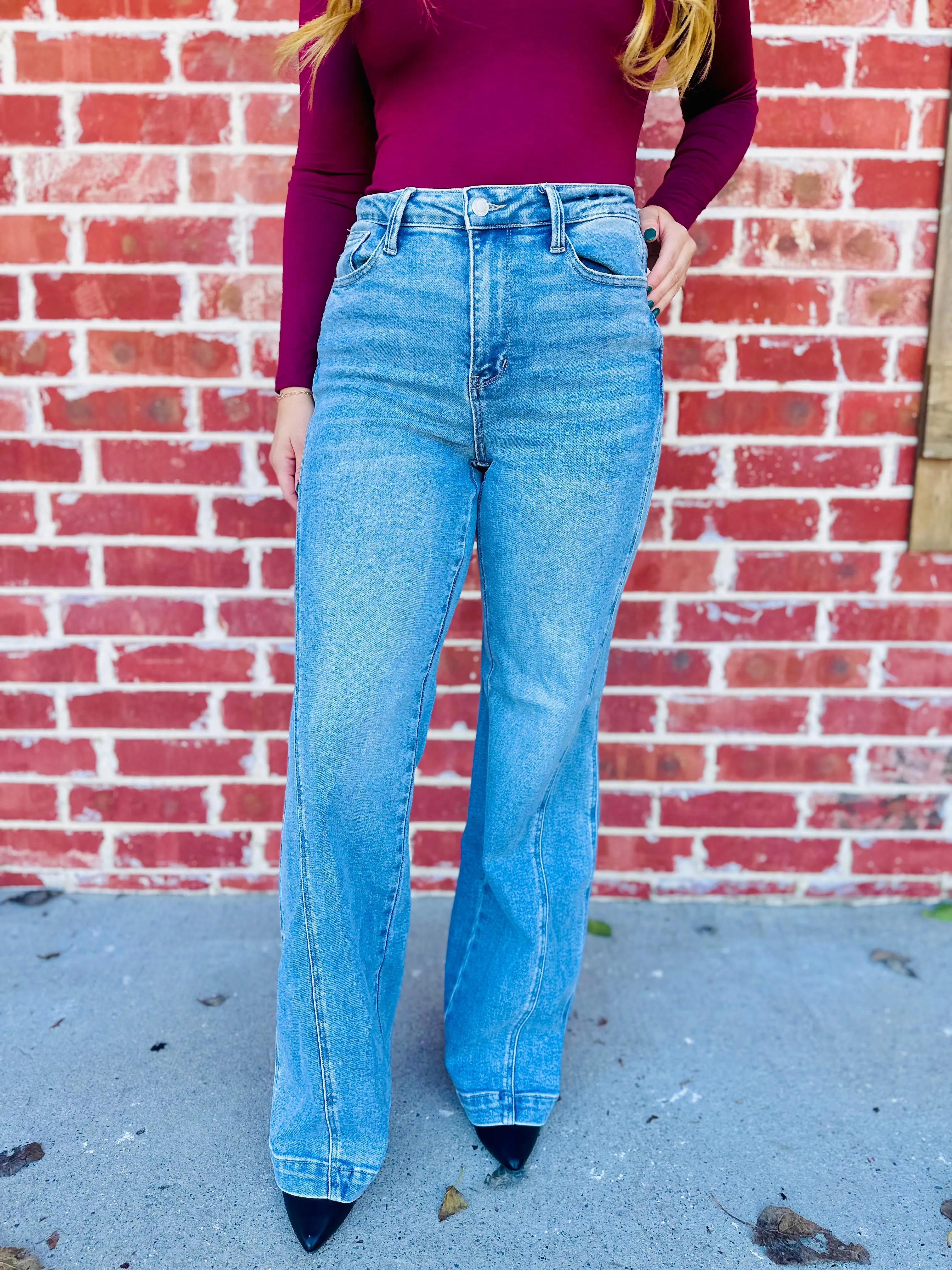 Retro Revival Wide Leg Denim Jeans