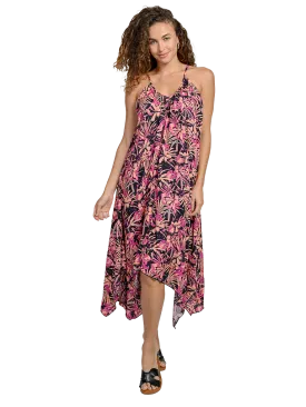 Spaghetti strap handkerchief maxi dress