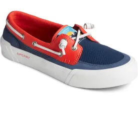 Sperry Soletide 2-Eye Leather Boat Loafers Shoes BLUE/RED