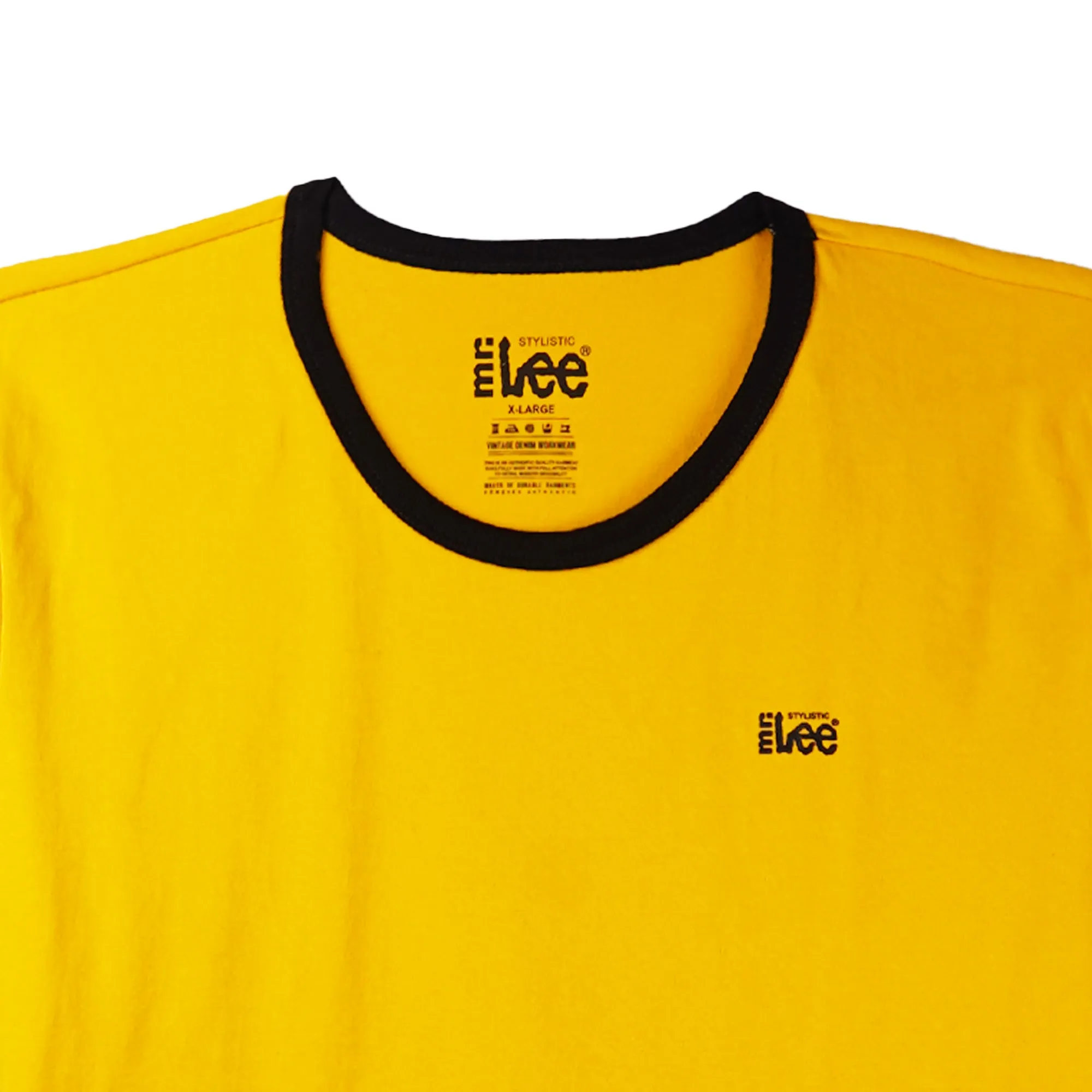 Stylistic Mr. Lee Men's Basic Tees Semi body Fit 150472-U (Yellow Gold)