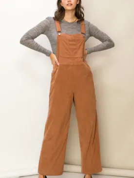 Take It Easy Brown Corduroy Jumpsuit