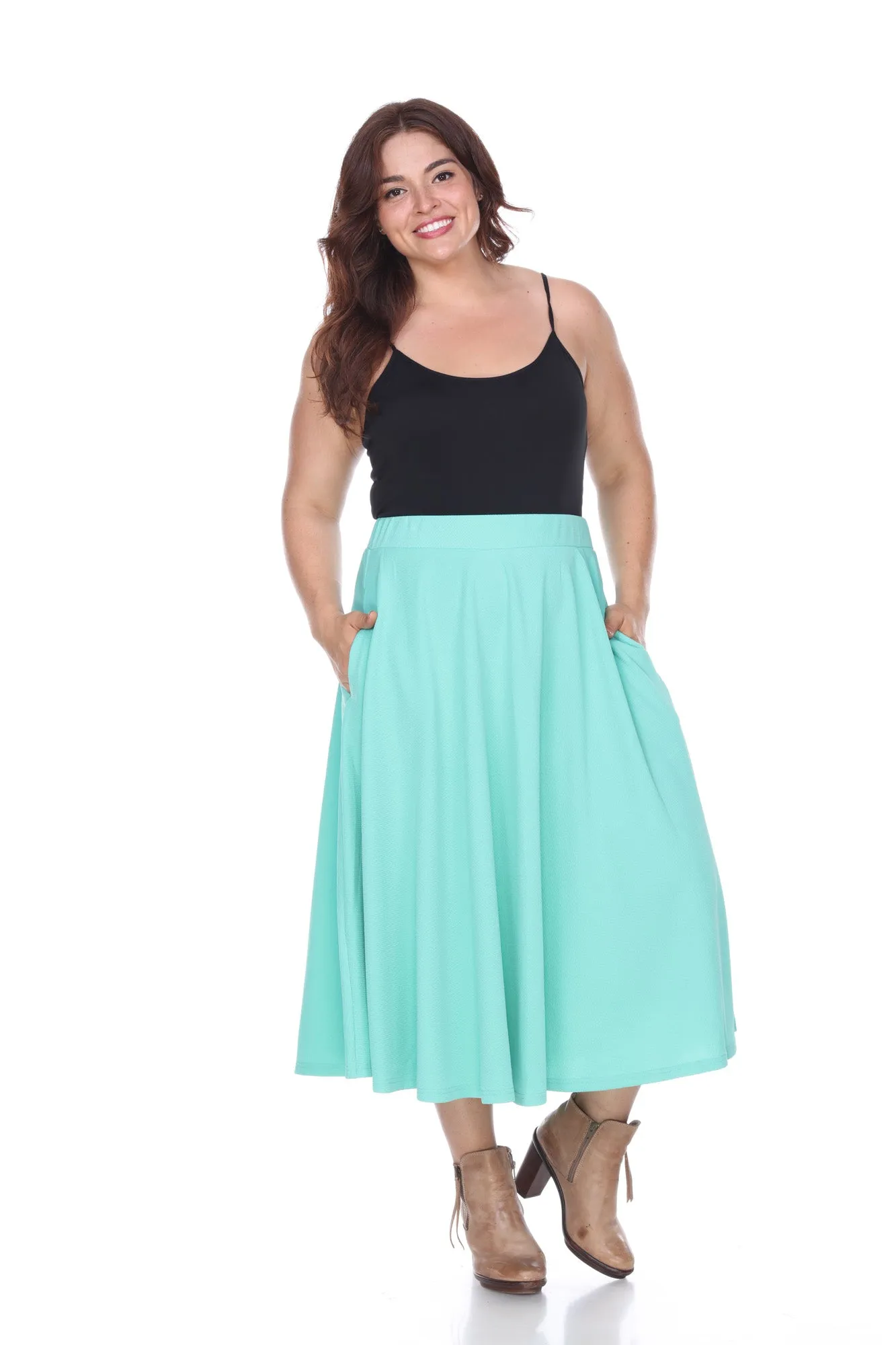 Tasmin Flare Midi Skirts - Plus