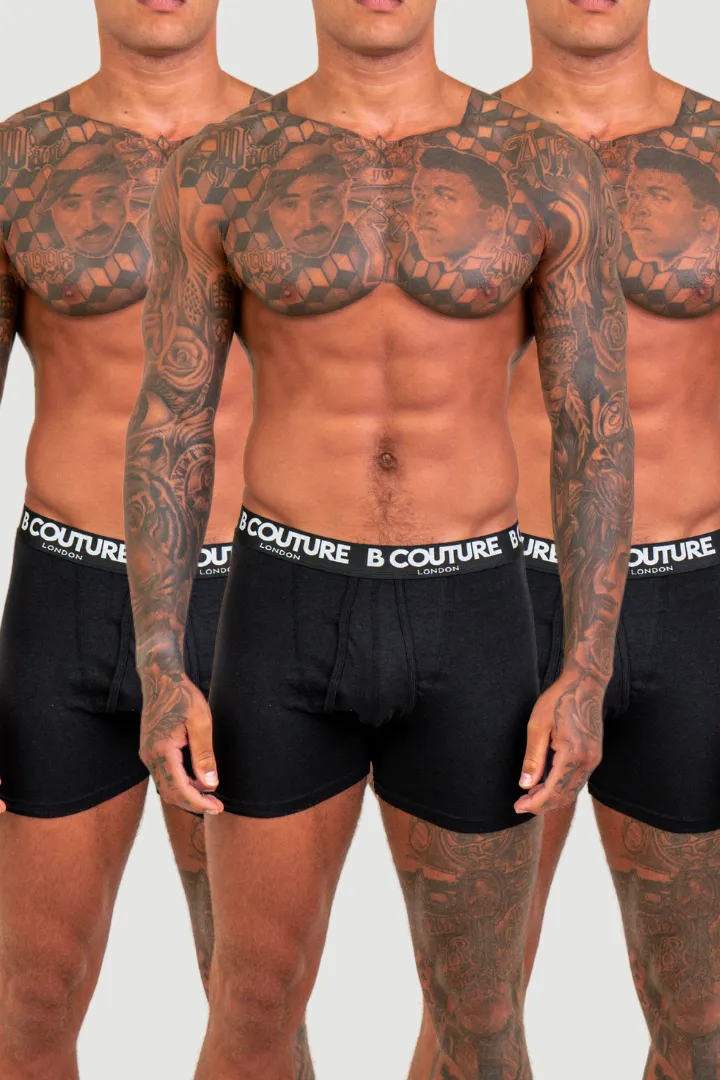 Torrington 3 Pack Boxer Shorts - Black