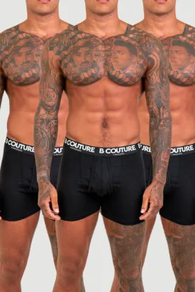 Torrington 3 Pack Boxer Shorts - Black