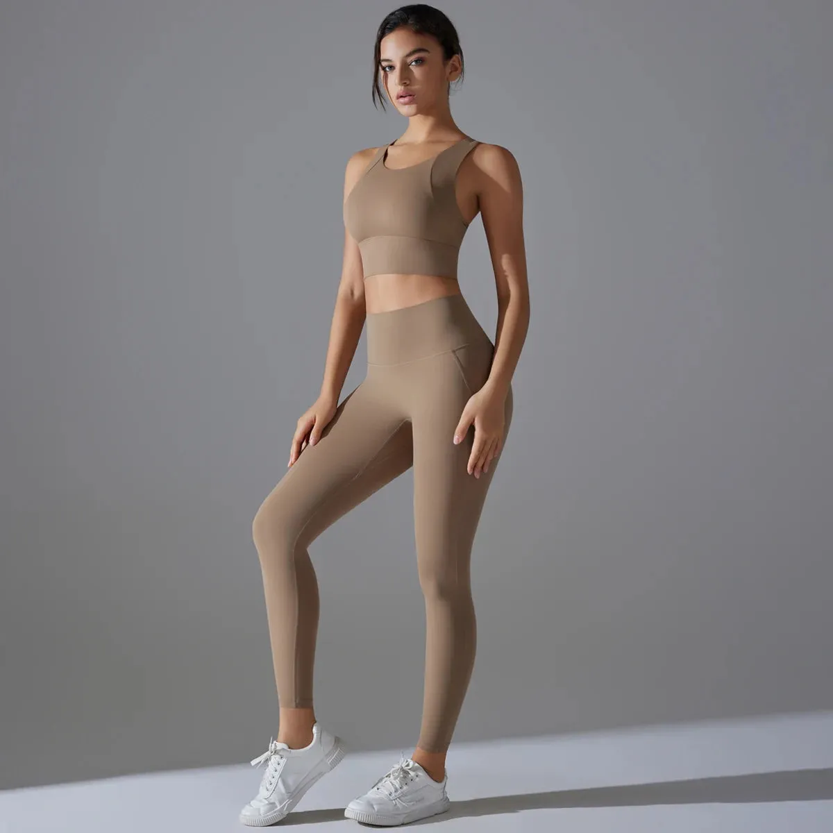 Trend4us Women's Seamless Racerback Activewear Set