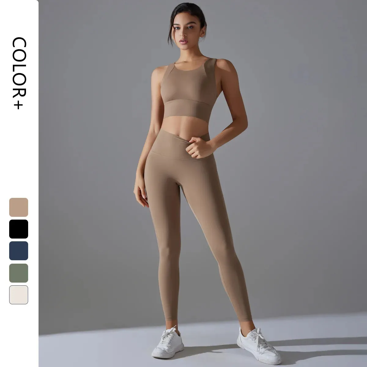 Trend4us Women's Seamless Racerback Activewear Set
