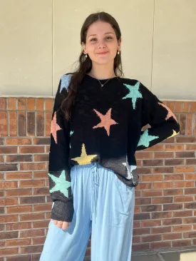 Umgee Multi color Star lighweight pullover top
