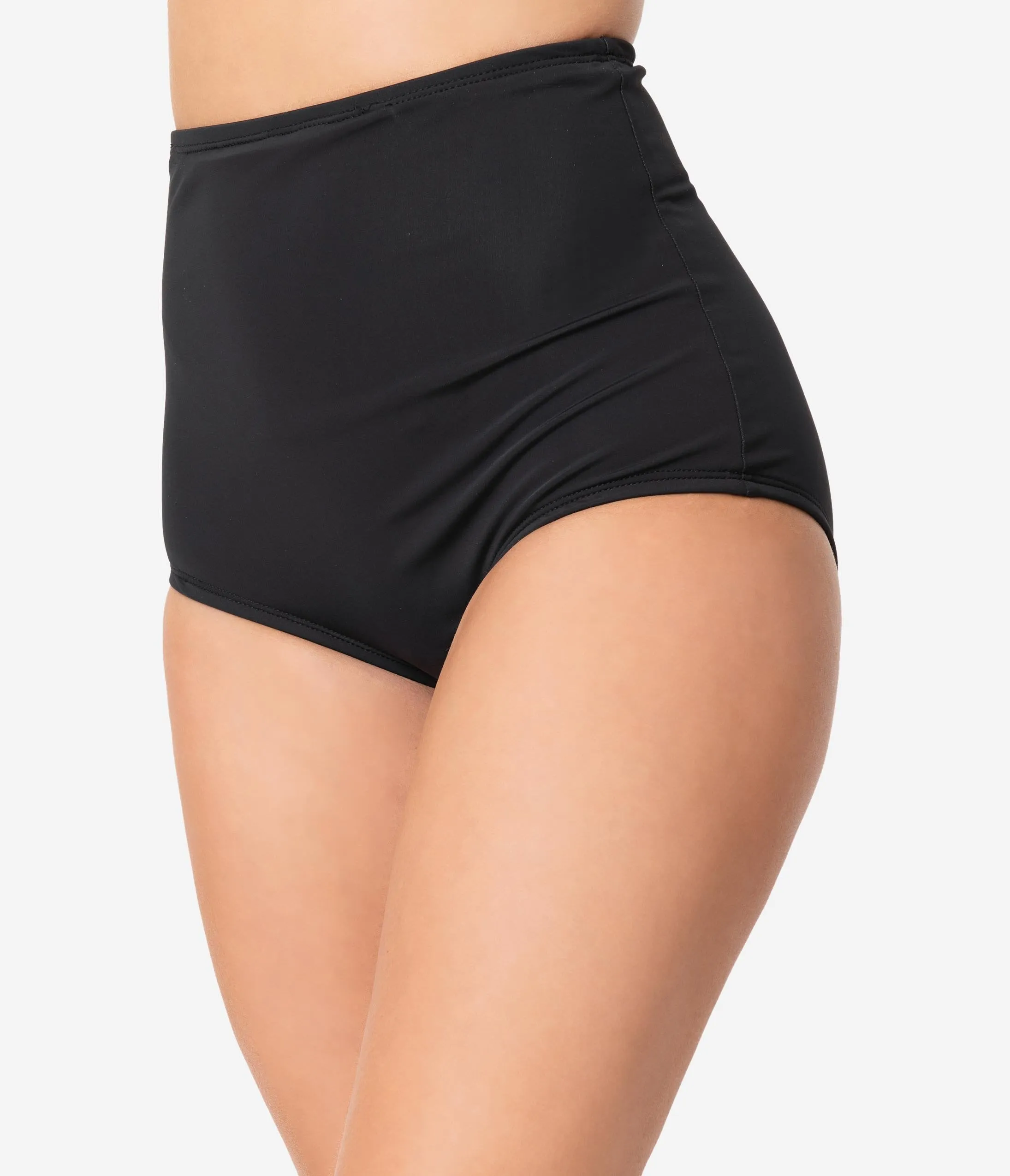 Unique Vintage Black High Waist Louise Swim Bottoms