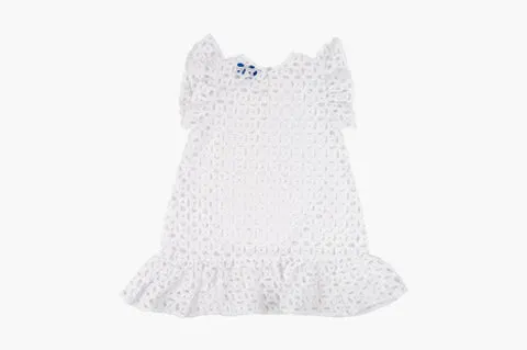 White Eyelet Sleeveless Beach Dress