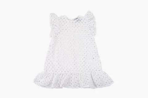 White Eyelet Sleeveless Beach Dress