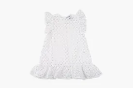 White Eyelet Sleeveless Beach Dress