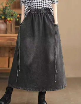 Women's Comfortable Retro Loose Denim Skirt