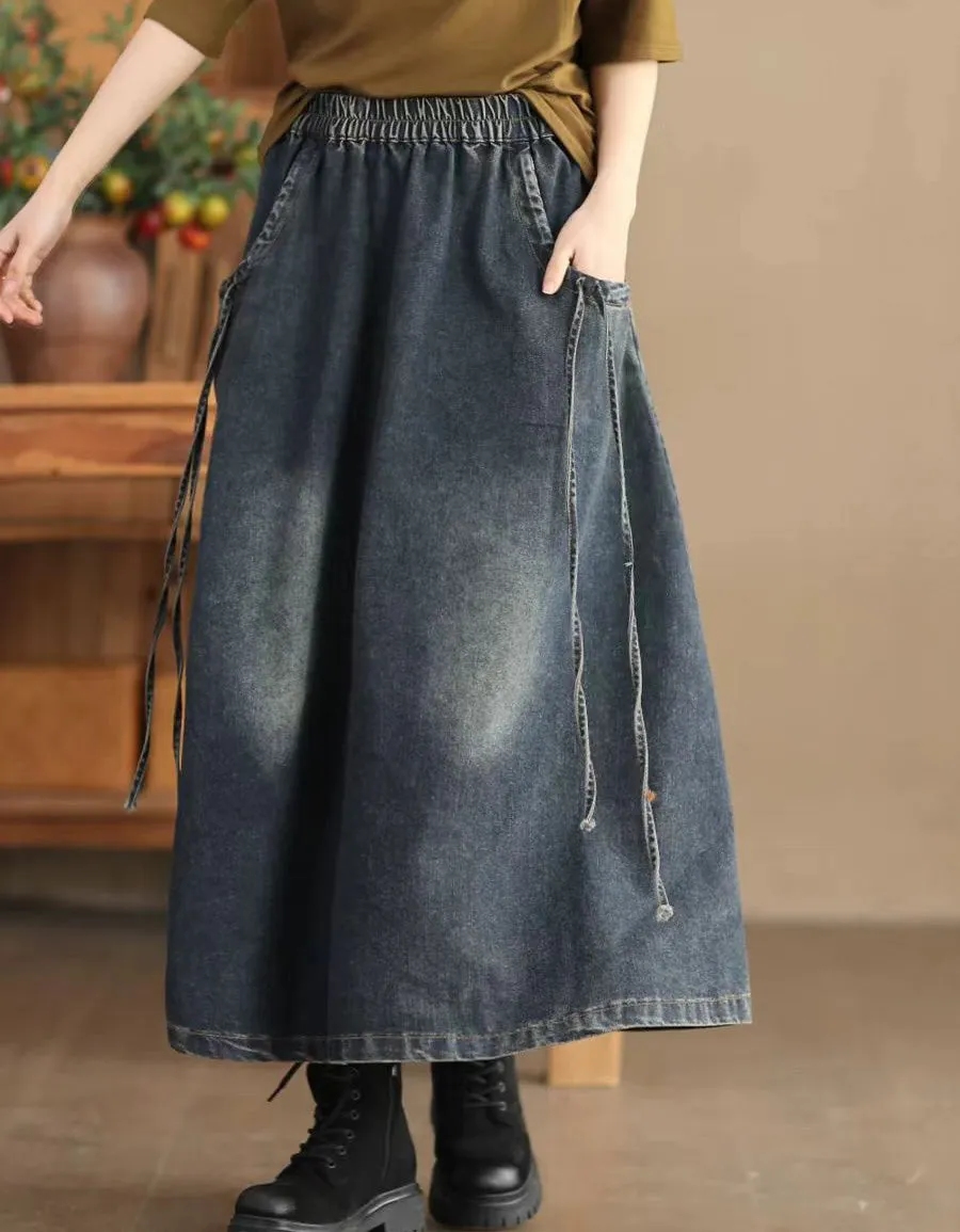 Women's Comfortable Retro Loose Denim Skirt