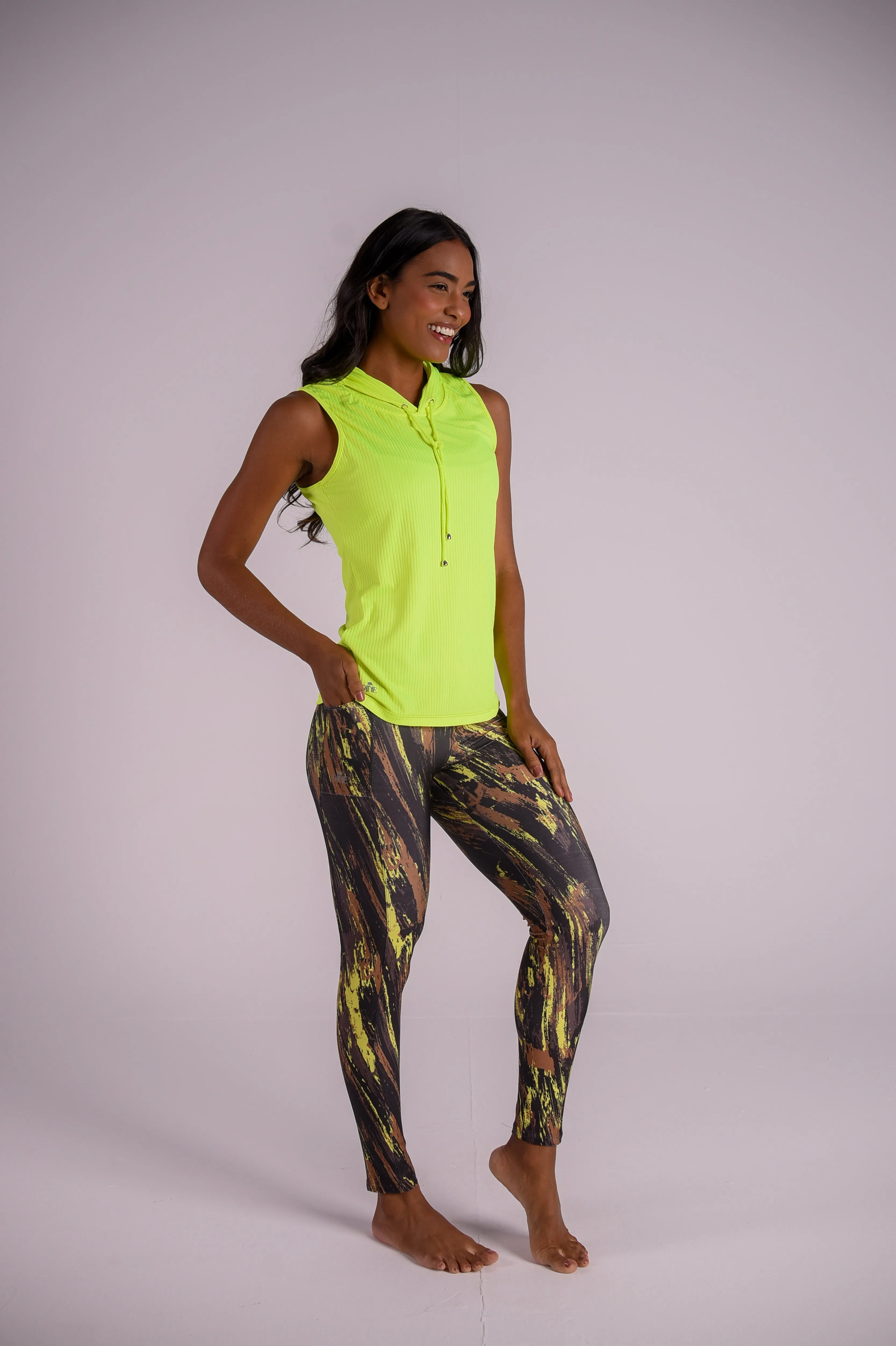 Yellow Splash Pocket Legging