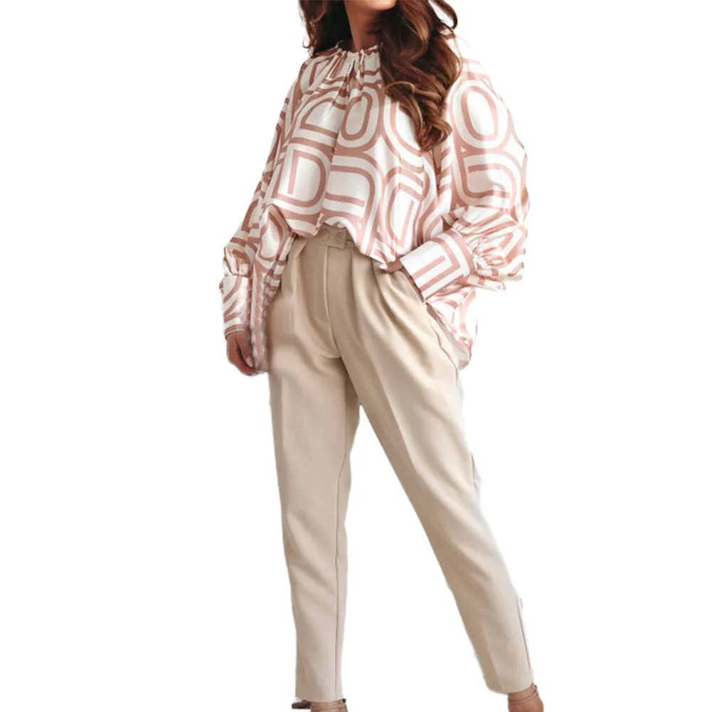 YESFASHION Women Trendy Temperament Commuter Printed Tops