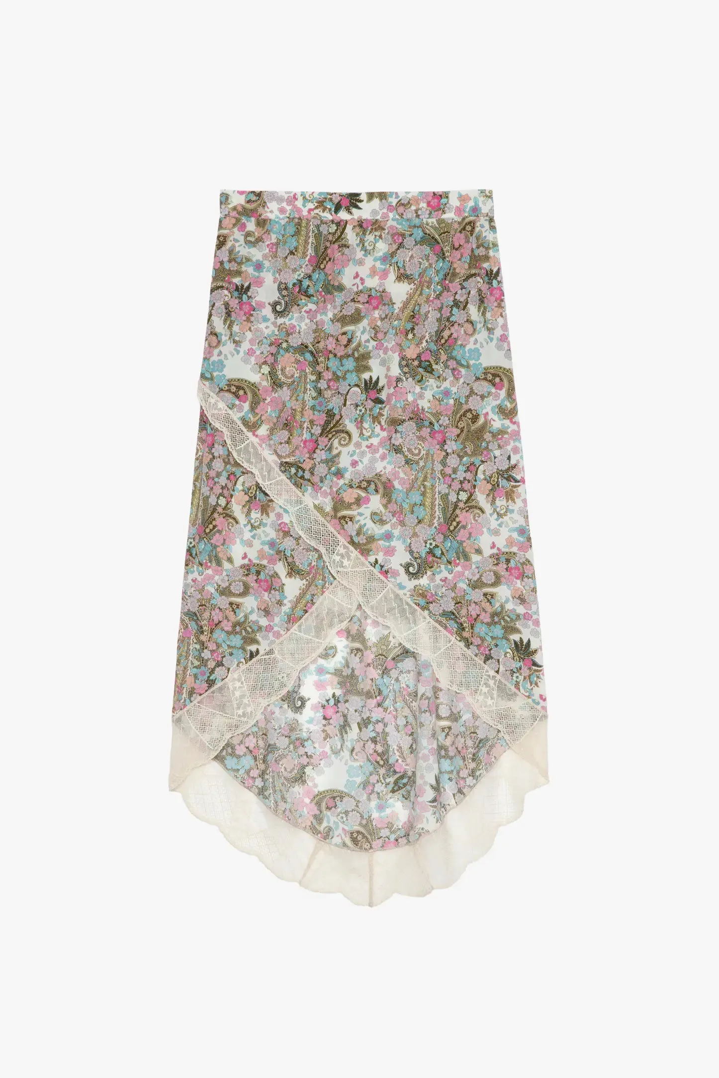 Zadig & Voltaire Jeudie Floral Midi Skirt- Deep Parme